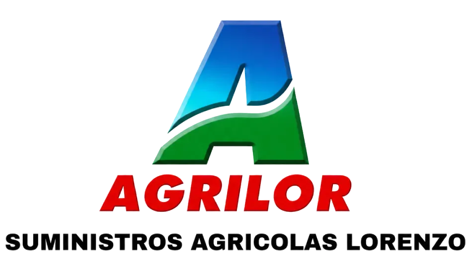 Logotipo de AGRILOR con una &ldquo;A&rdquo; azul verdosa y el texto rojo &ldquo;AGRILOR&rdquo; encima de &ldquo;SUMINISTROS AGRICOLAS LORENZO&rdquo;