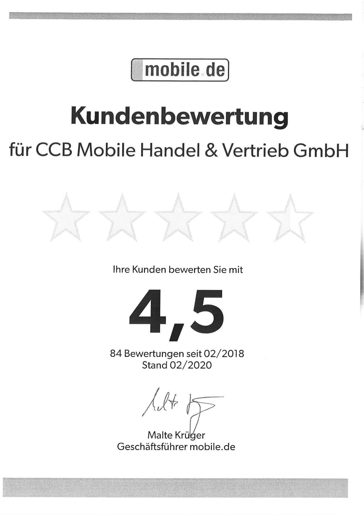 Auszeichnung mobile.de