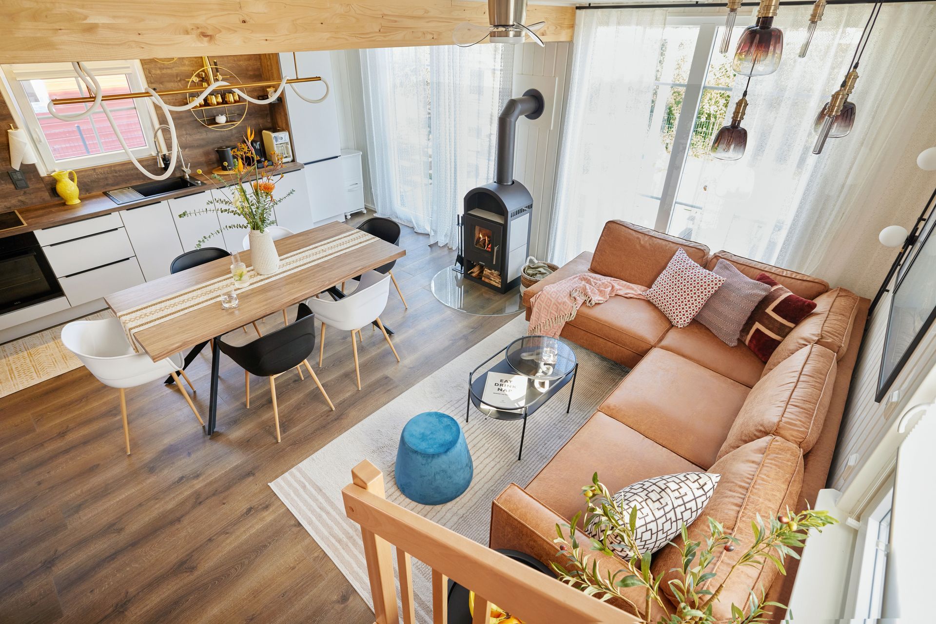 Living and dining area seen from above