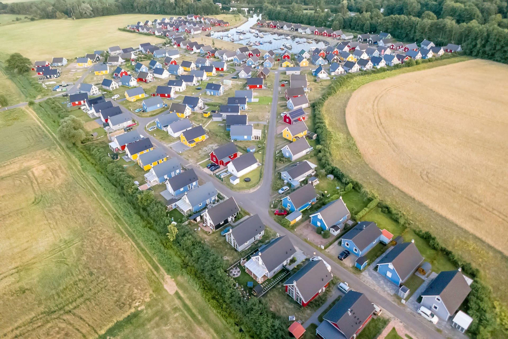 Aerial view of Hafendorf Zerpenschleuse