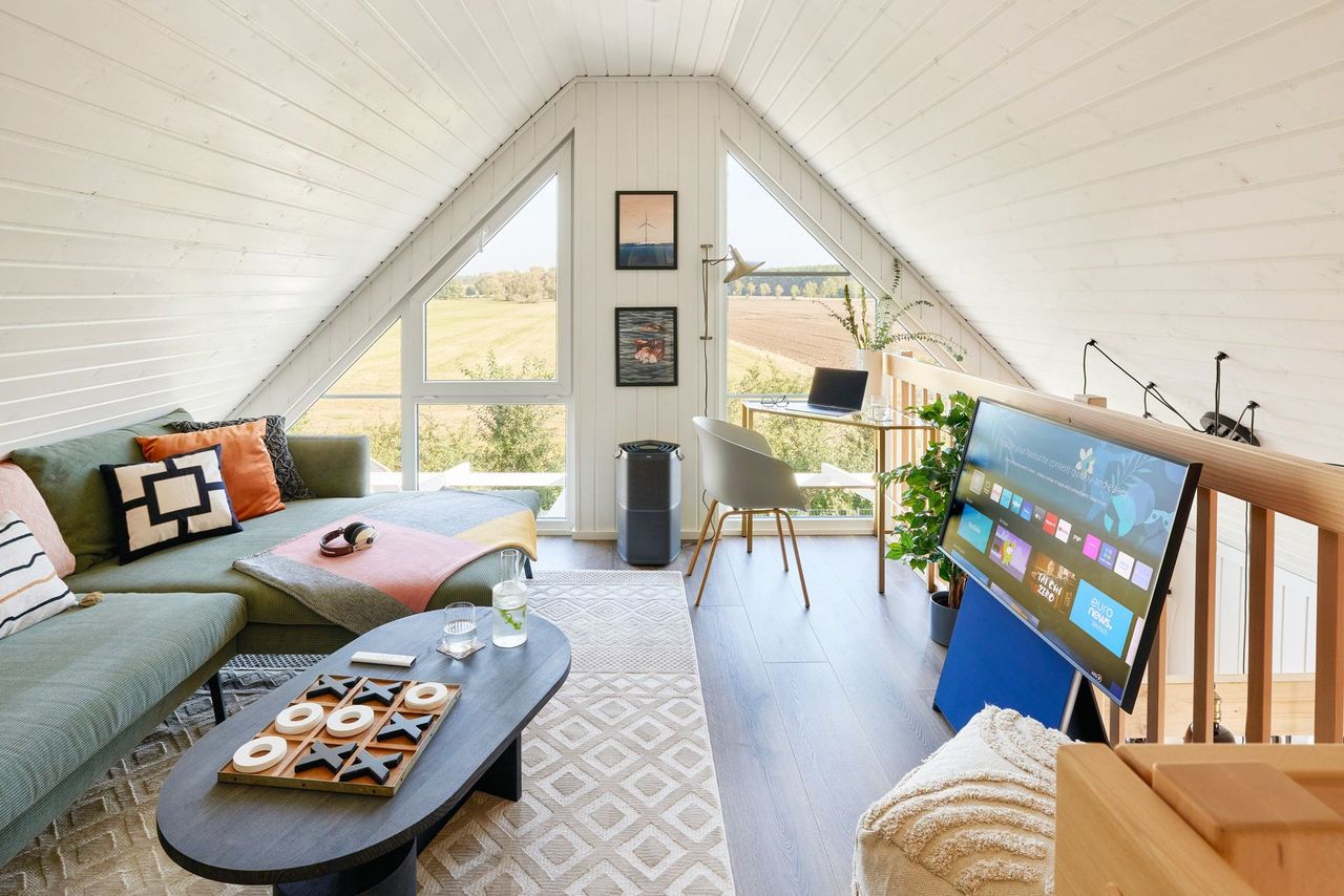 Upstairs lounge overlooking the fields