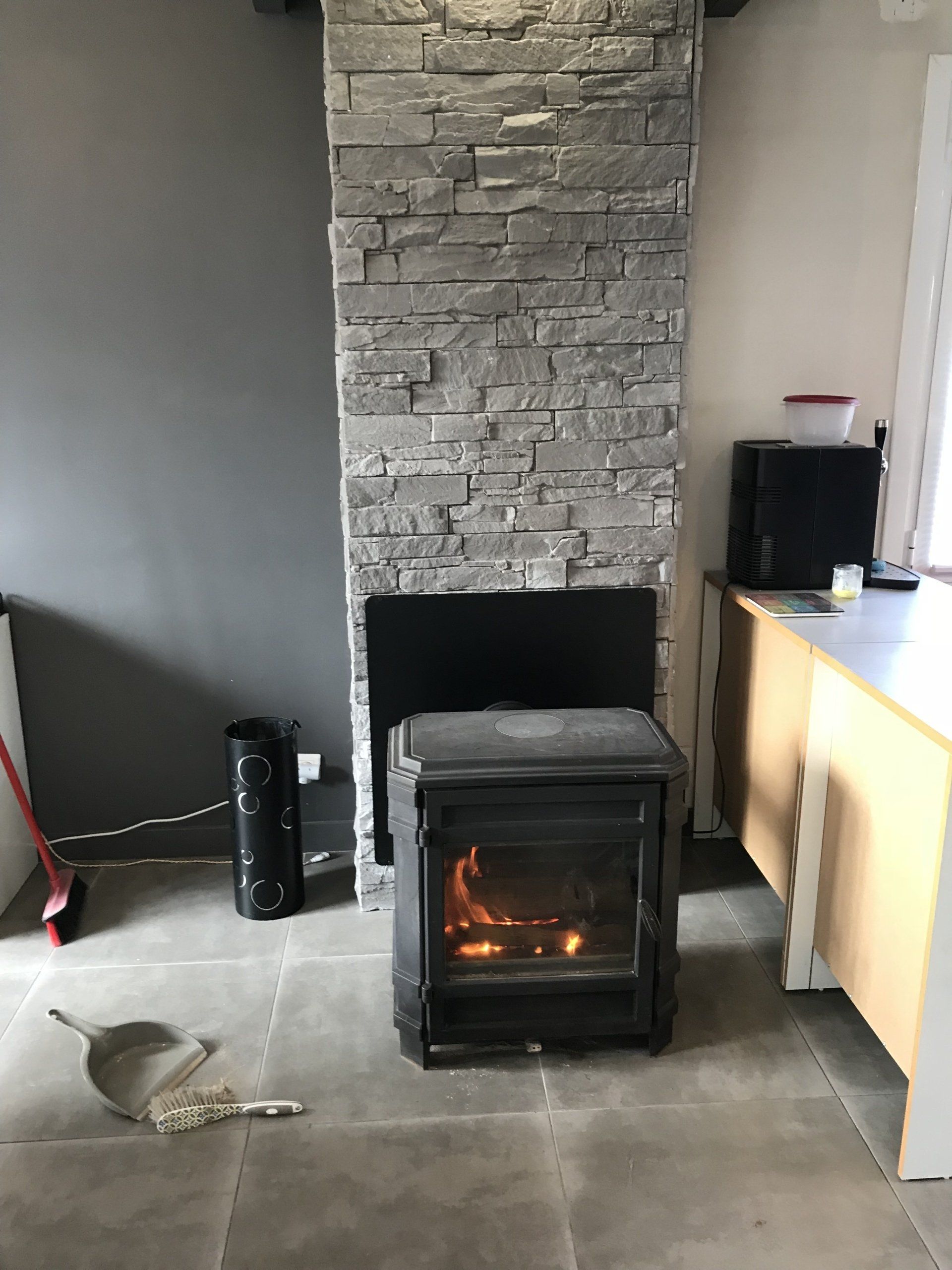 Poêle à bois rectangle