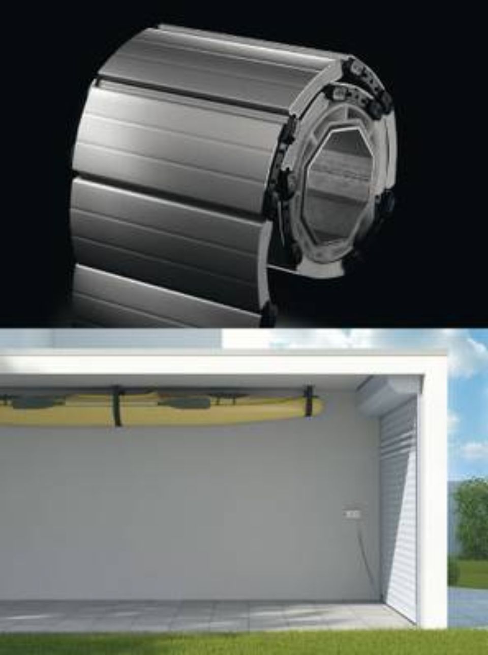 Garagentor Mechanik veranschaulicht dargestellt