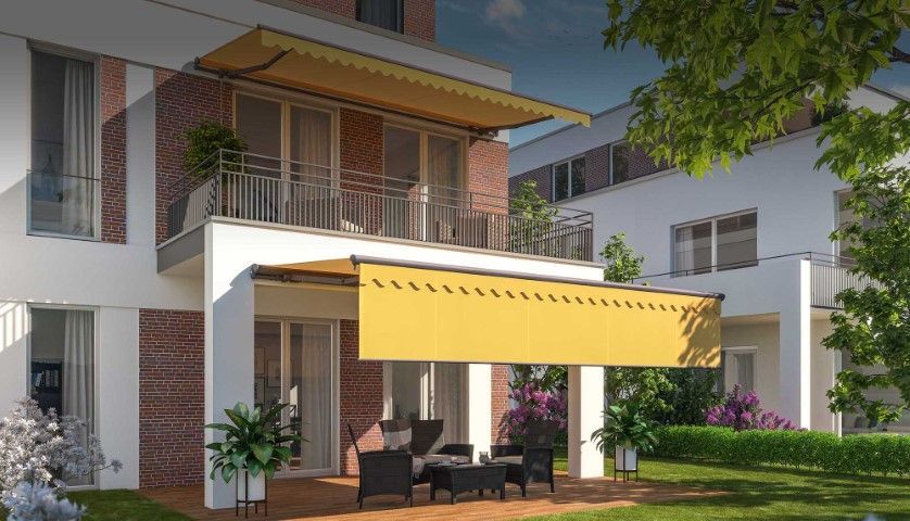 Haus mit hochwertiger Markise