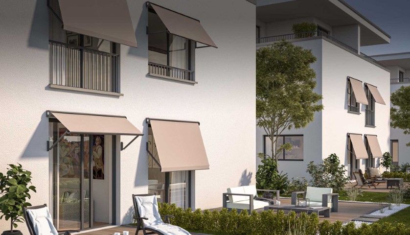 Haus mit hochwertiger Markise