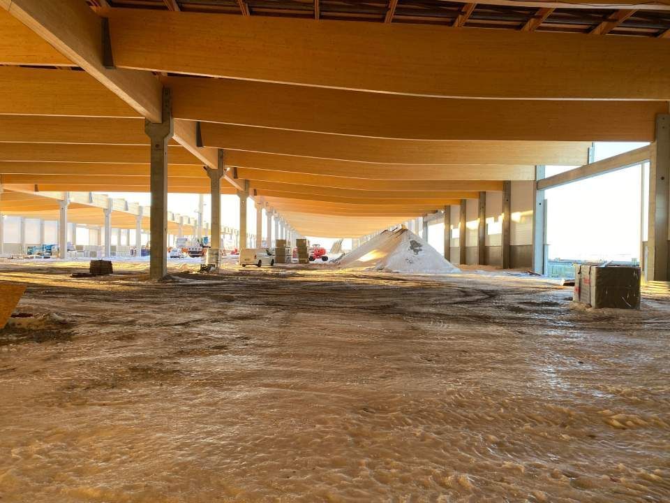 Kalustoa rakennustyömaalla