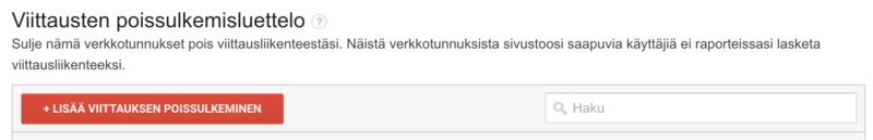 Valkoinen sivu, jossa punainen painike ja hakukenttä Suomessa/viroksi kirjoitetun otsikon alla.