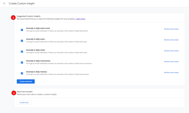 Google Classroom Insights -hallintapaneeli, jossa näkyy ilmoituskortteja ja sininen toimintopainike valkoisella sivulla