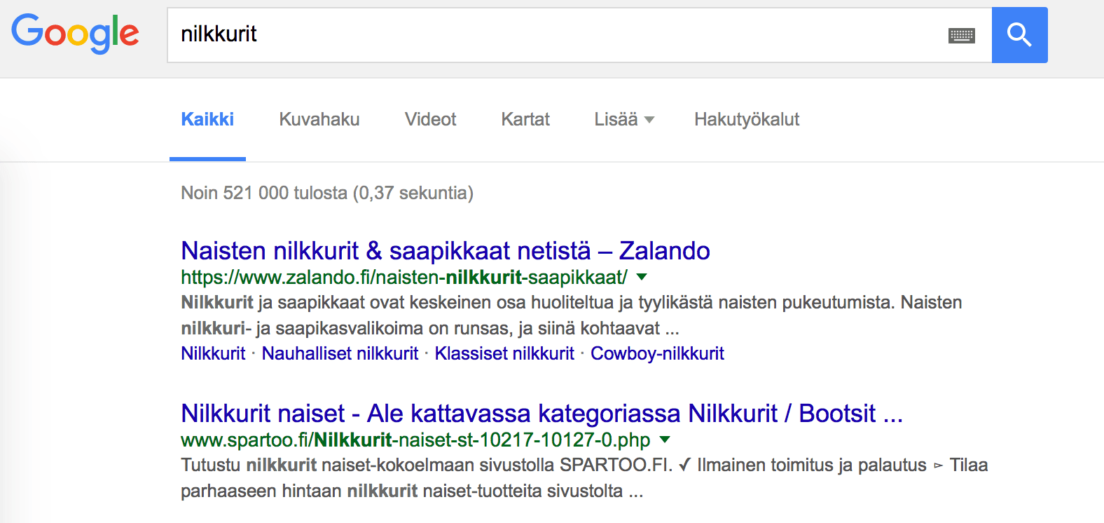 Zalandon verkkokaupan SEO