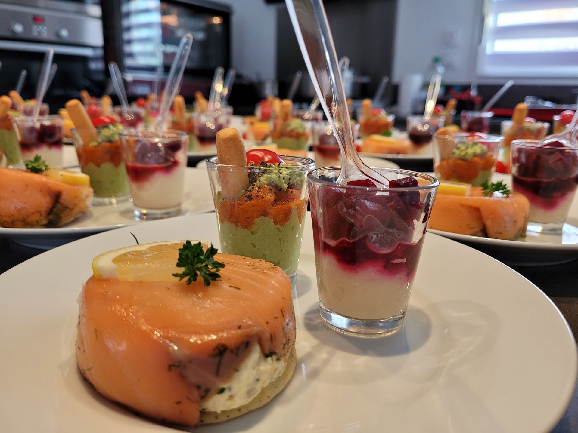 Verrines dans une assiette