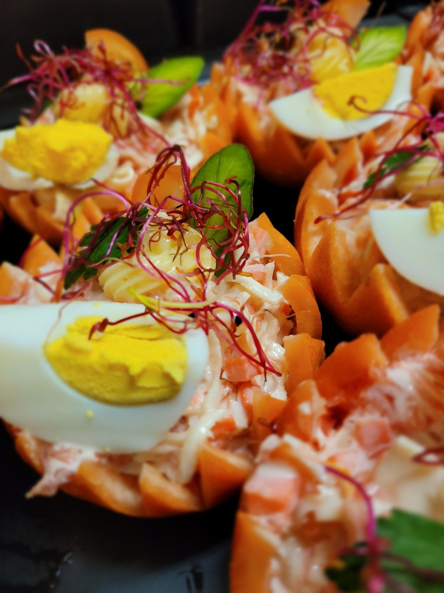 Œufs durs sur une entrée