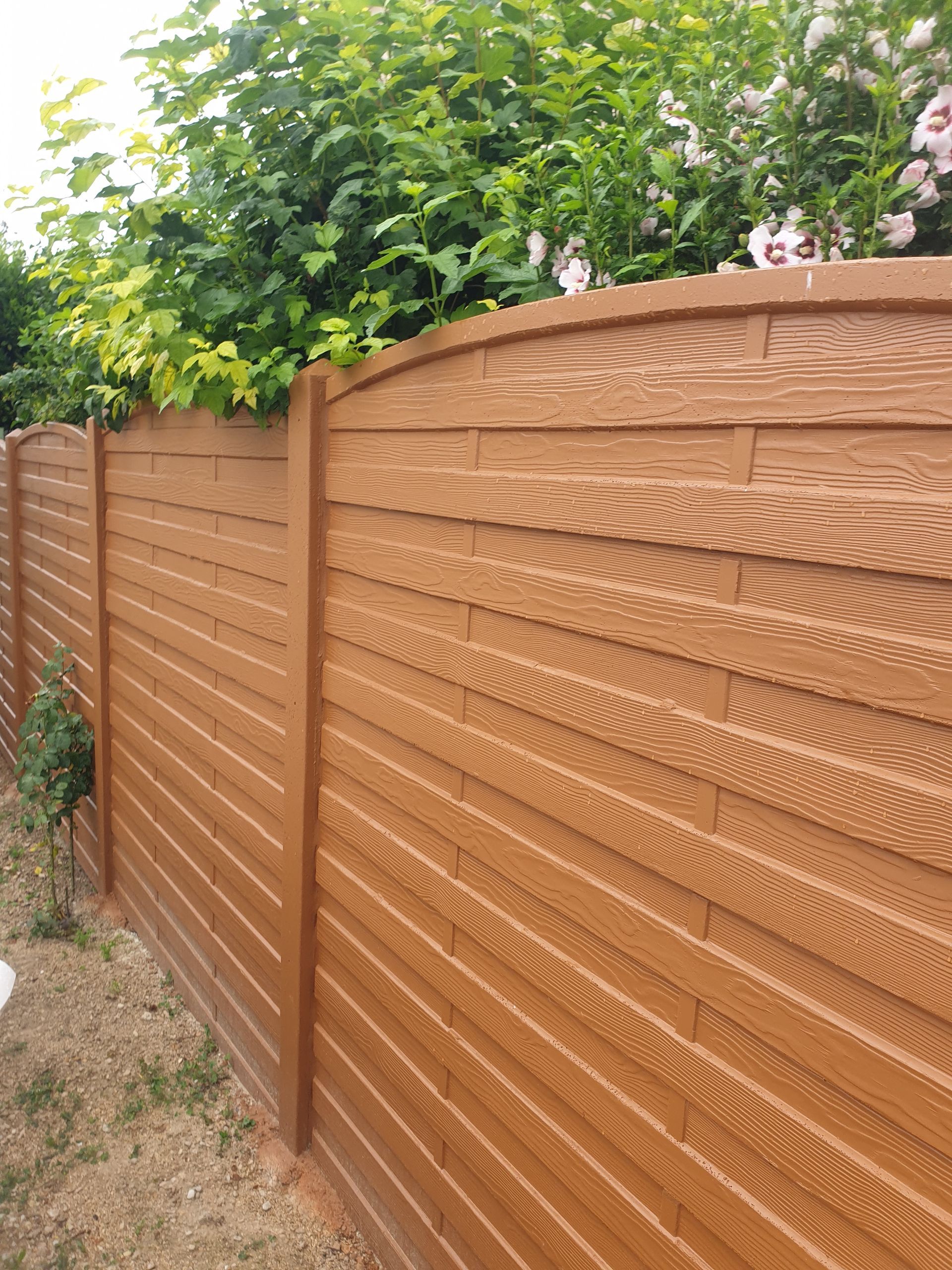 Clôture en bois et feuilles