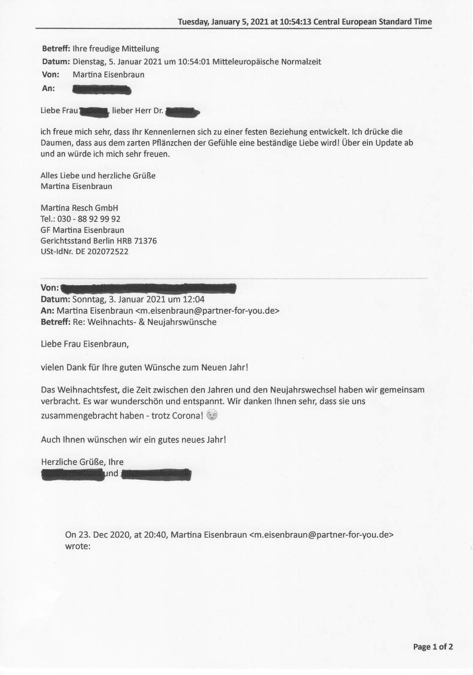 Referenzschreiben, Ingrid Mack partner for you