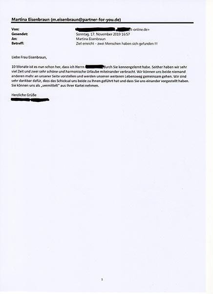 Referenzschreiben, Ingrid Mack partner for you