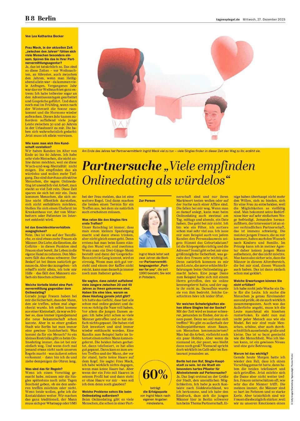 Presseartikel, Ingrid Mack partner for you