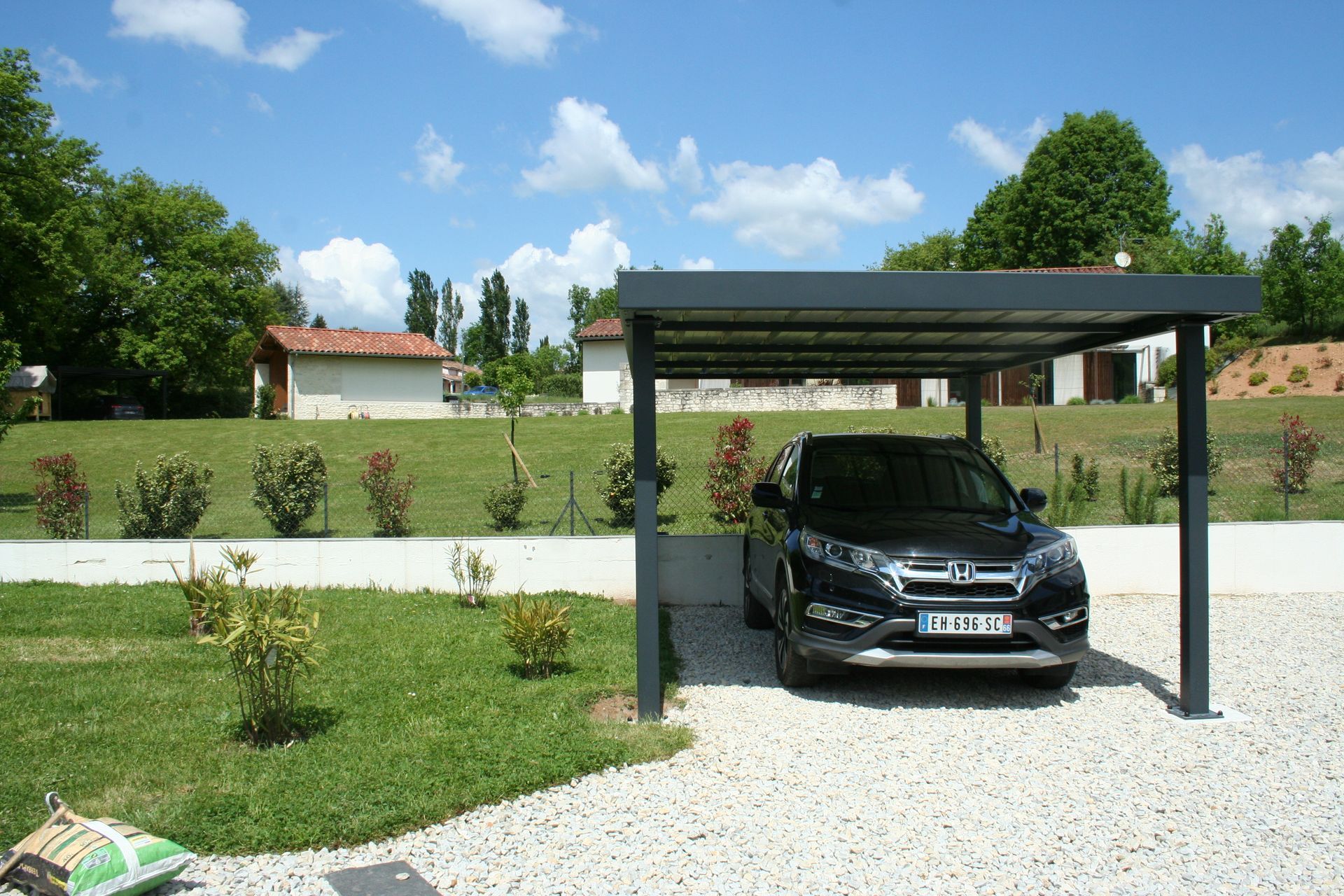 carport aluminium noir vue de face