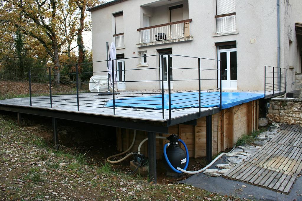 Barrière terrasse piscine vue de face