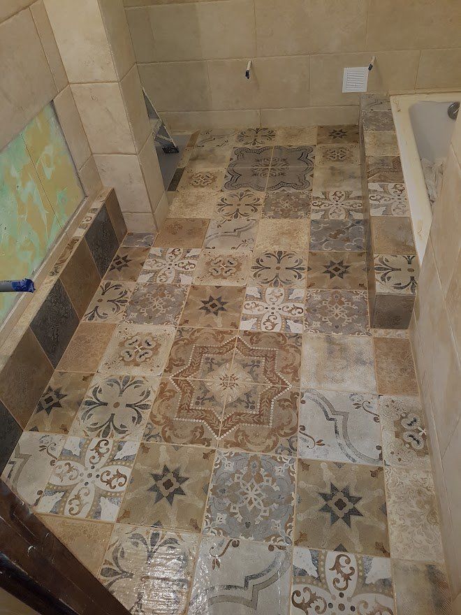 Carrelage avec motifs au sol