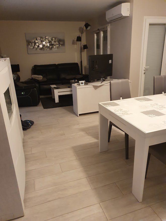 Pose de parquet au sol