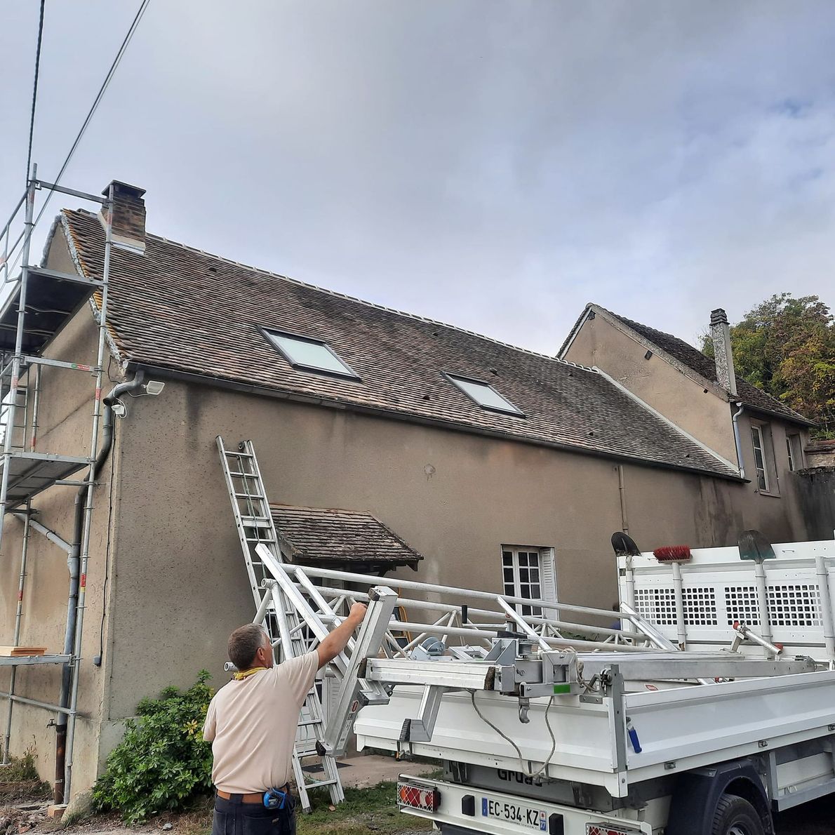 Une maison en chantier.