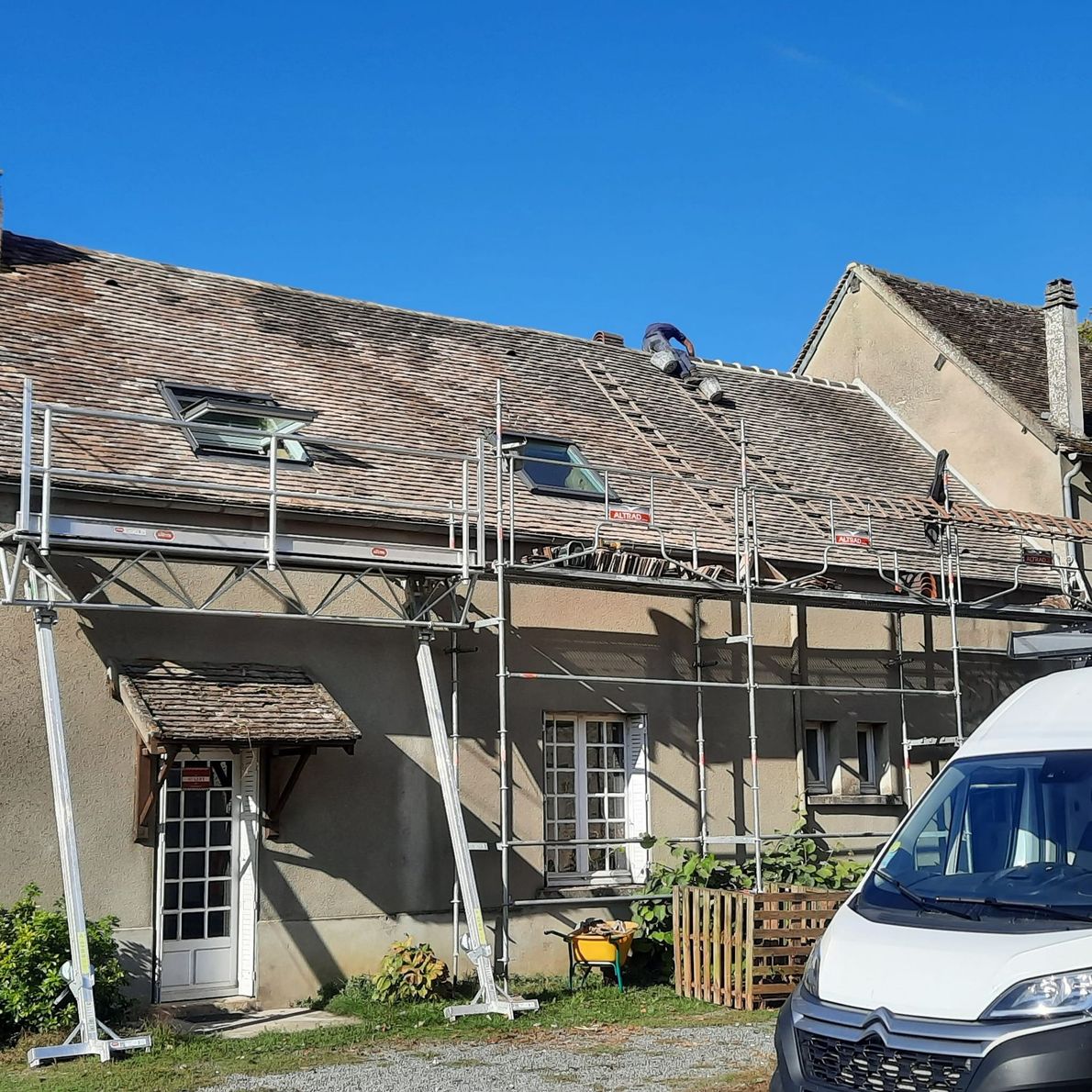 Une maison en rénovation.