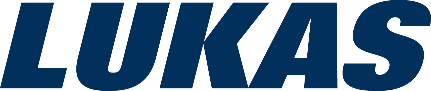 Blaues LUKAS-Logo auf weißem Hintergrund