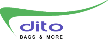 Clipto Bags & More-Logo mit grünem Schwung und lila Schrift