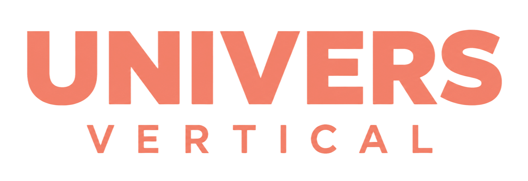 Logotipo naranja "Univers Vertical" sobre fondo blanco