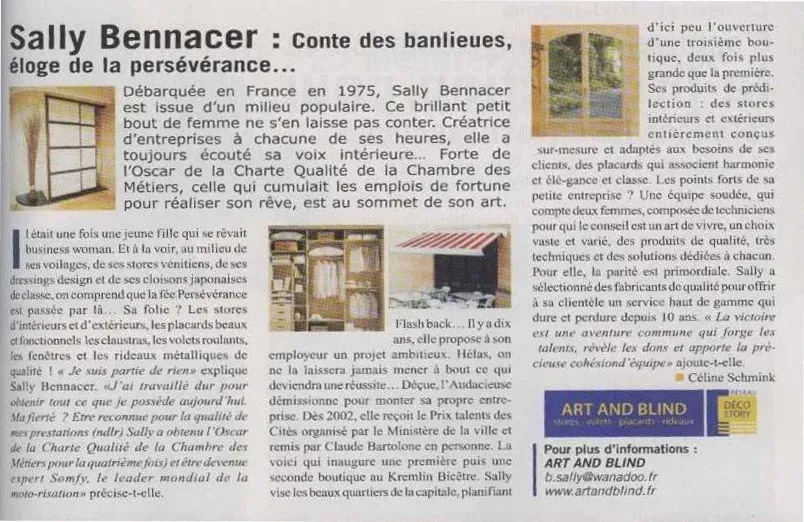 Extrait de journal qui parle de l'entreprise