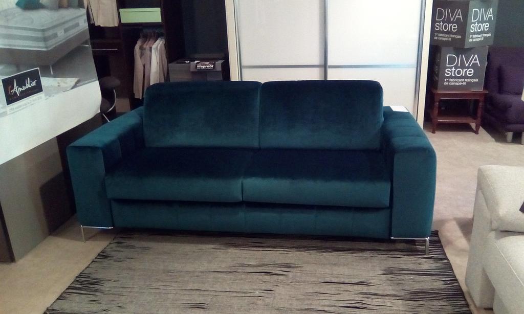 Canapés velours bleu