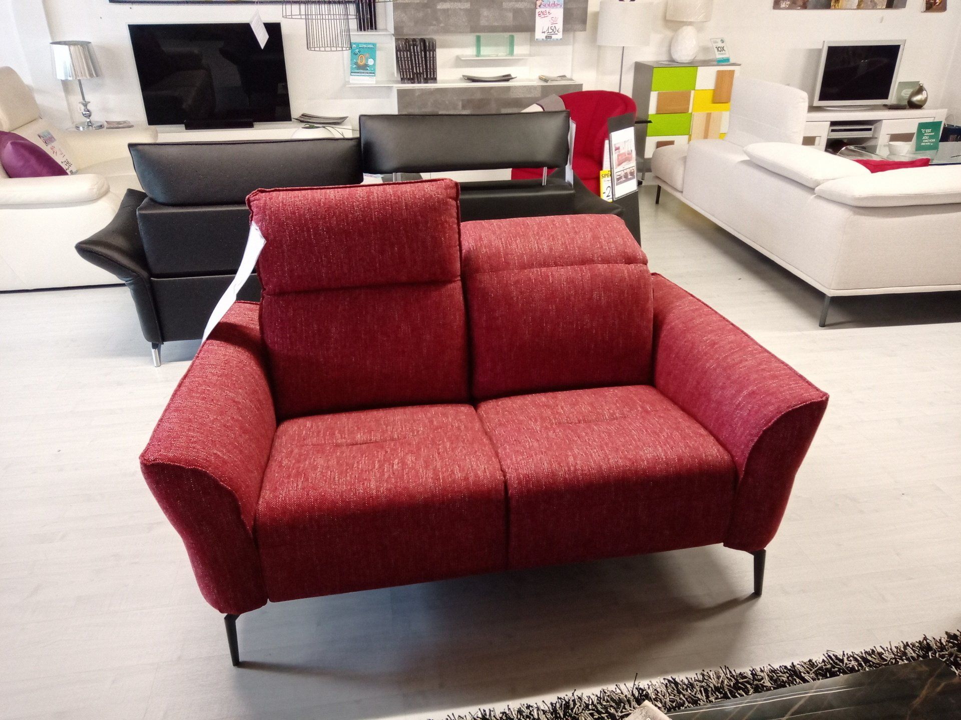 Canapé deux places rouge