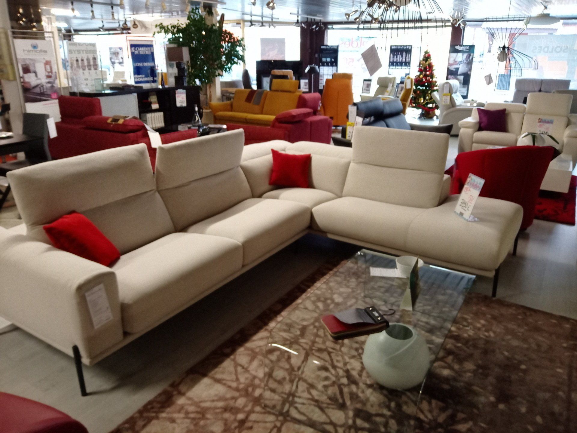 Canapé d'angle blanc