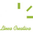 Logotipo verde de «Linea Creativa» con formas geométricas abstractas