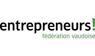 Le logo de la fédération vaudoise des entrepreneurs est noir et vert.