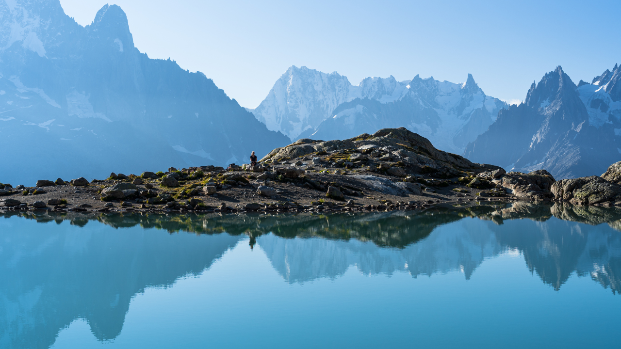 Reflection of the Mont Blanc Massif on Lac Blanc