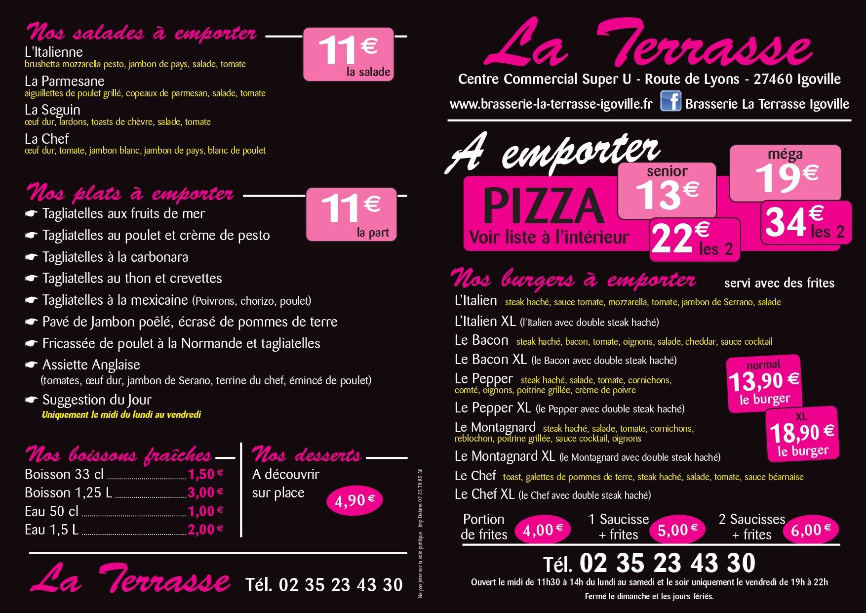carte a emporter 