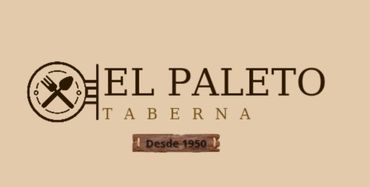 Un logotipo para el paleto taberna con un tenedor y una cuchara.