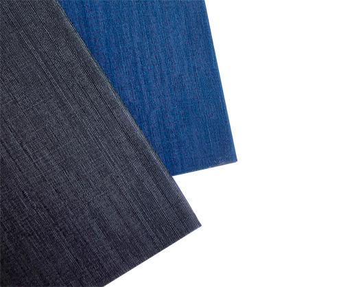 Hardcover Kaschmirbuch in grau und blau.