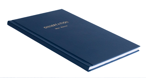 Hardcover Klemmbuch blau, A4, Prägung gold.