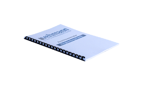 Softcoverbindung, Plastringbindung, A4, schwarze Ringe.