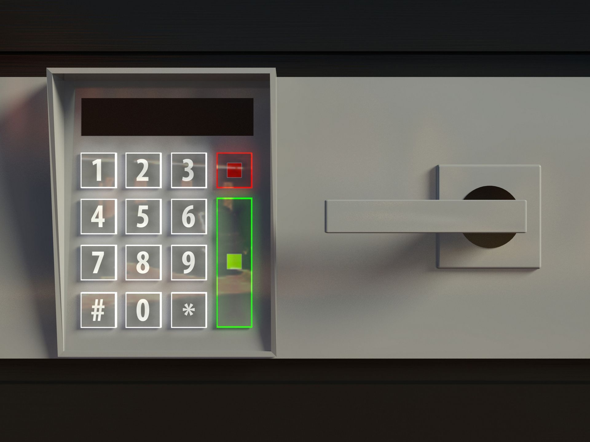 Un teclado con los números 1 2 3 4 5 6 7 8 9 y 0.