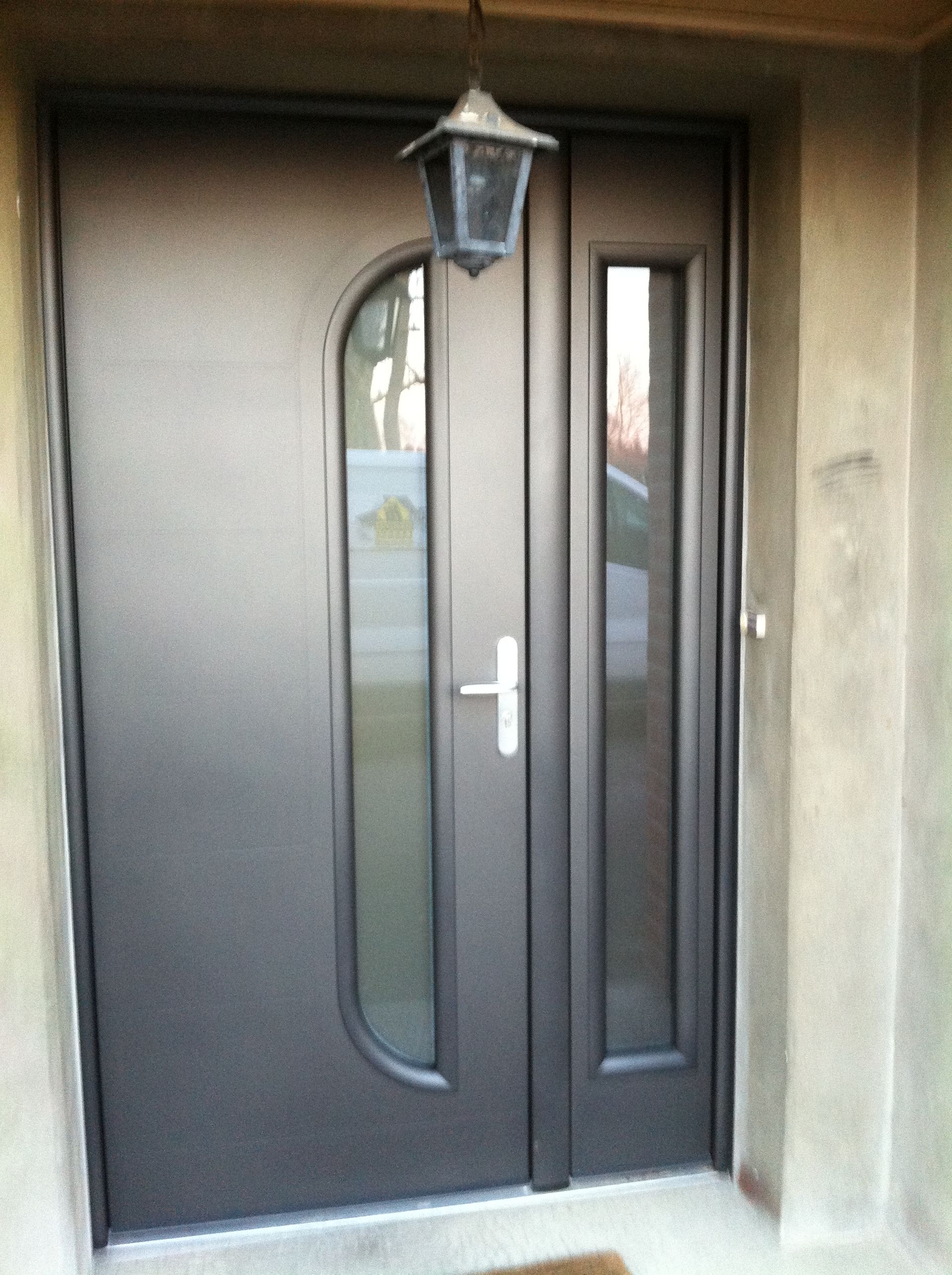 Double porte d'entrée grise