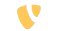 Un primer plano de un objeto amarillo sobre un fondo blanco.