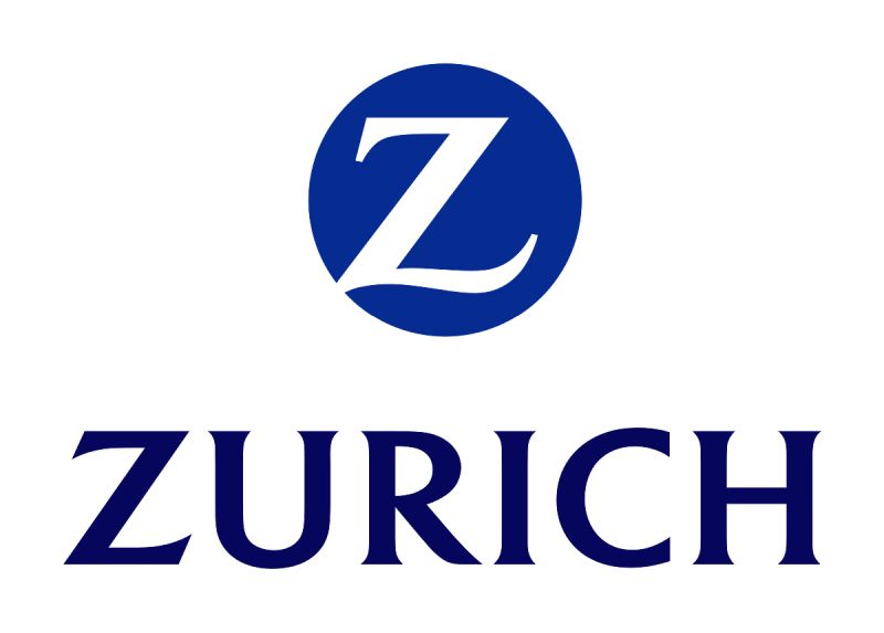 Logo di Zurigo: cerchio blu con una Z bianca sopra la scritta blu scuro su sfondo bianco.