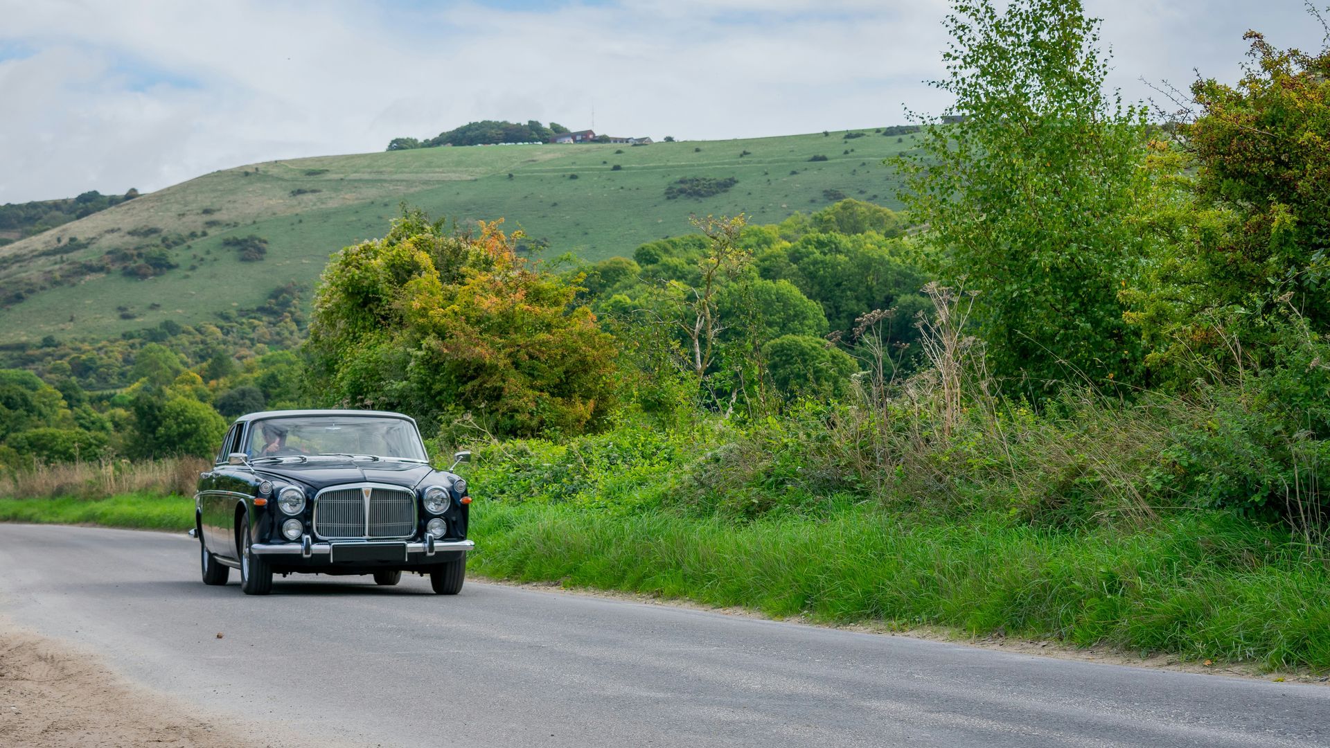 driving car over kent downs views
