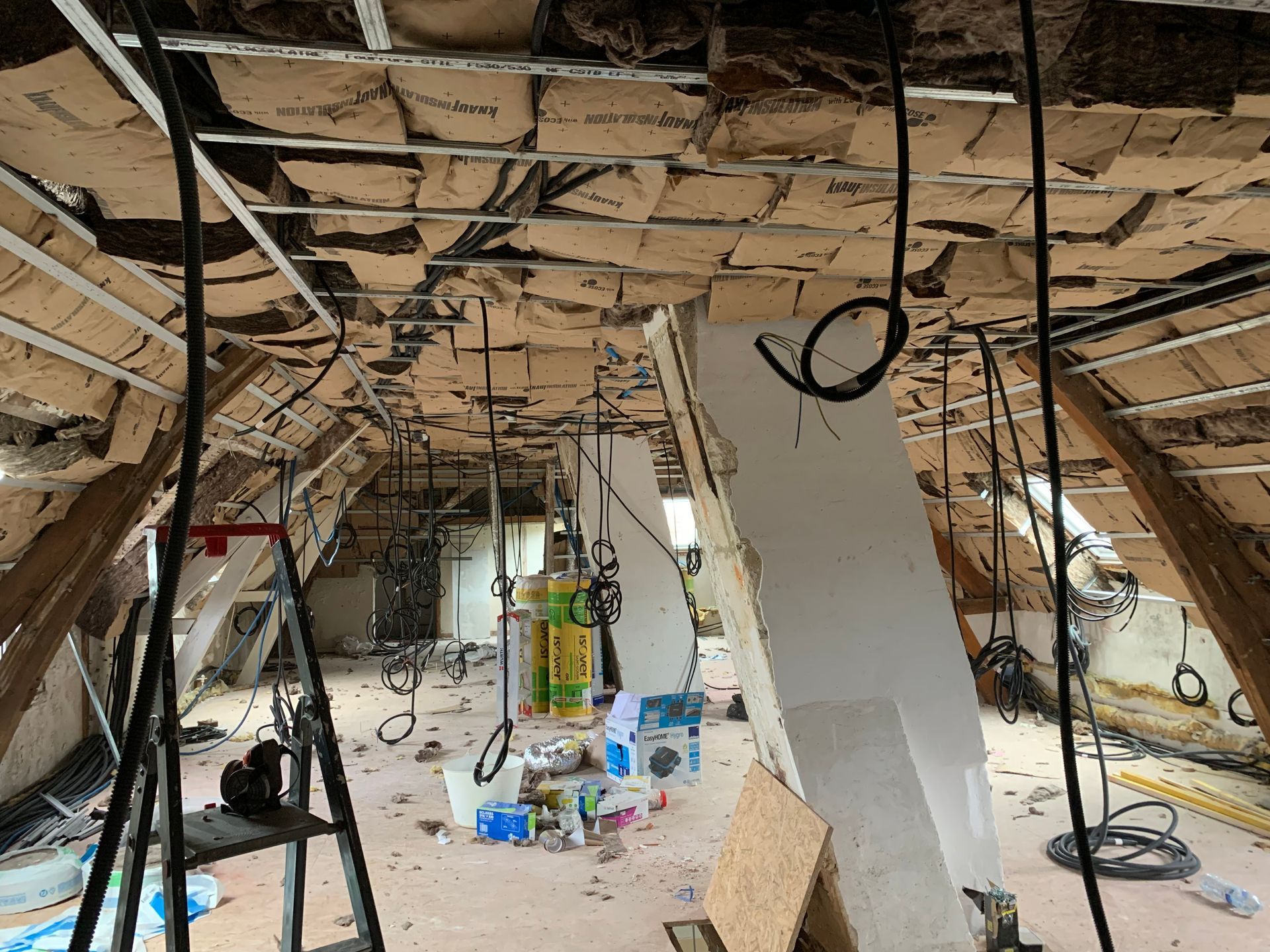 Travaux d'isolation en cours 