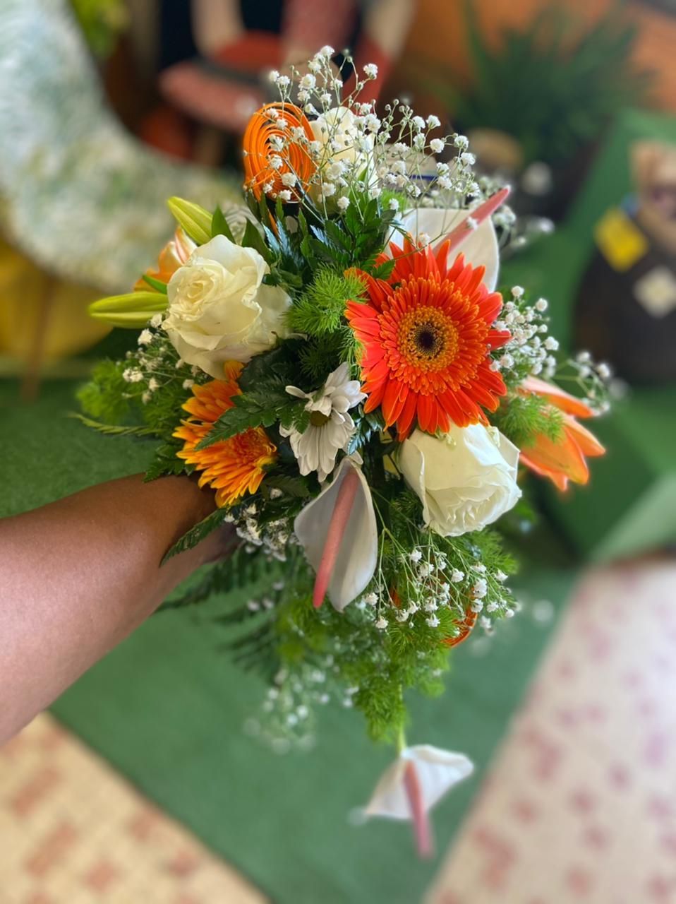 Bouquet de la mariée orange