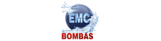 Se muestra un logotipo de emc bombas sobre un fondo blanco.