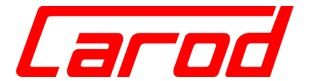 Un logotipo rojo y blanco para una empresa llamada Larod.