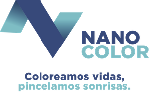 The logo for nano color coloramos vidas , pincelamos sonrisas.